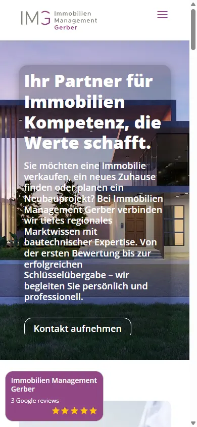 Immobilienmanagement Gerber auf dem Handy