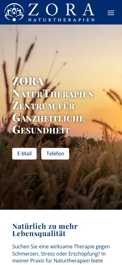 ZORA Naturtherapien auf dem Handy