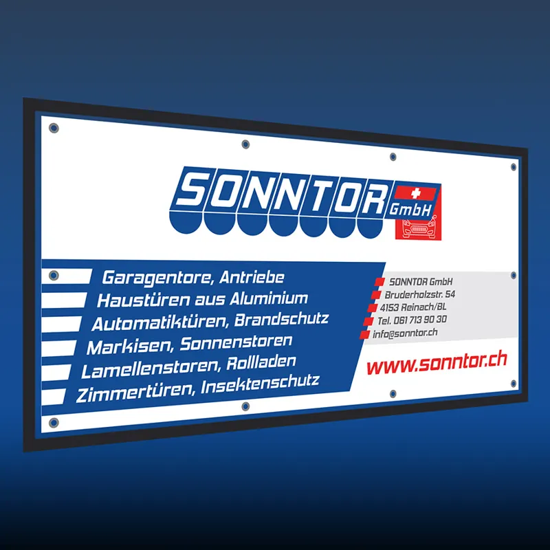 Werbeblache der Sonntor GmbH