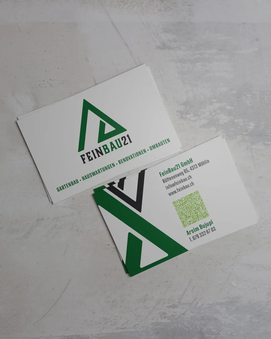 Fein Bau 21 - Visitenkarten Design - Marketing-360°